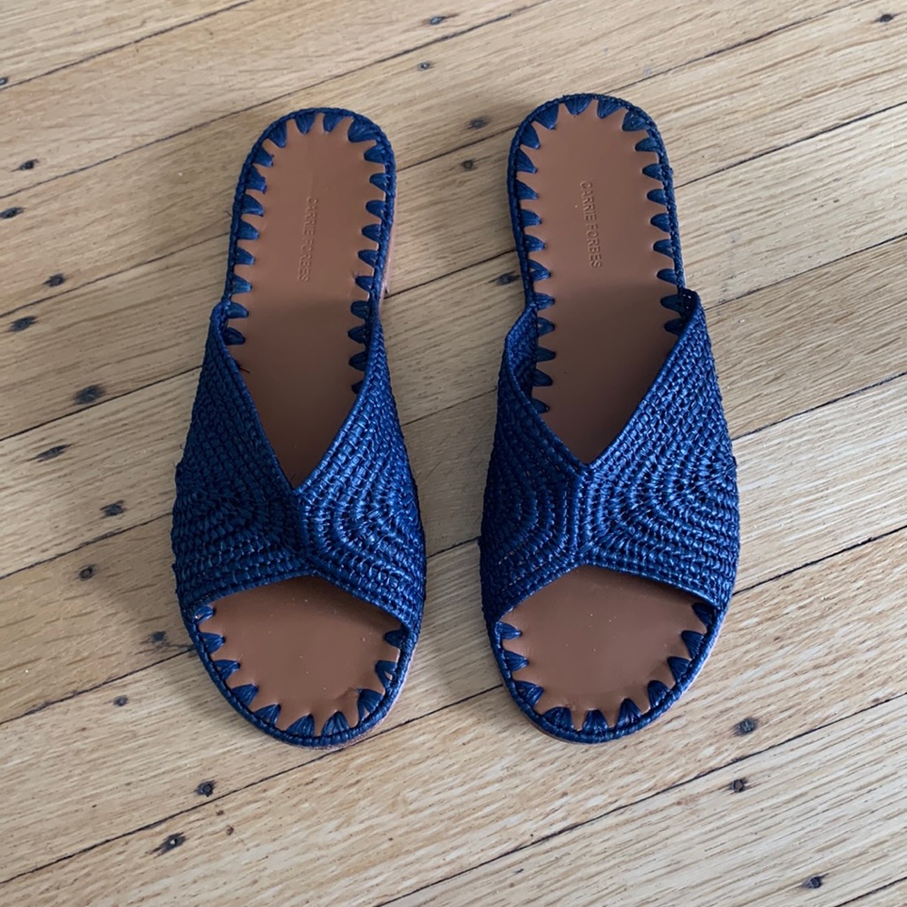 Carrie Forbes Raffia Slide Sandals